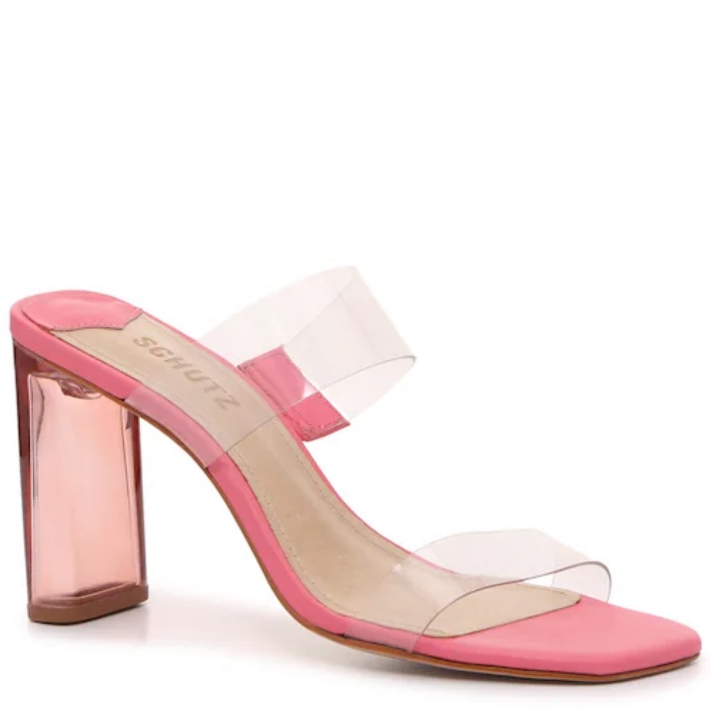 NEW SCHUTZ x Revolve Ariella Pink Acrylic Heel party women size 7.5
